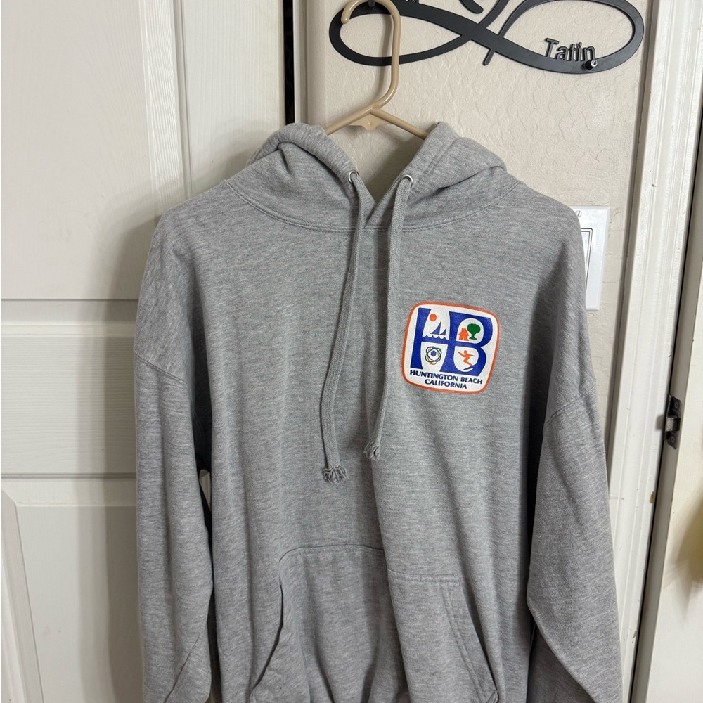 Gray Pullover Hoodie with Logo